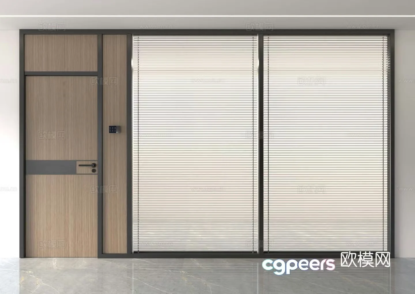Office partition partition glass partition single door office glass single door office glass single door office glass partition 3d model