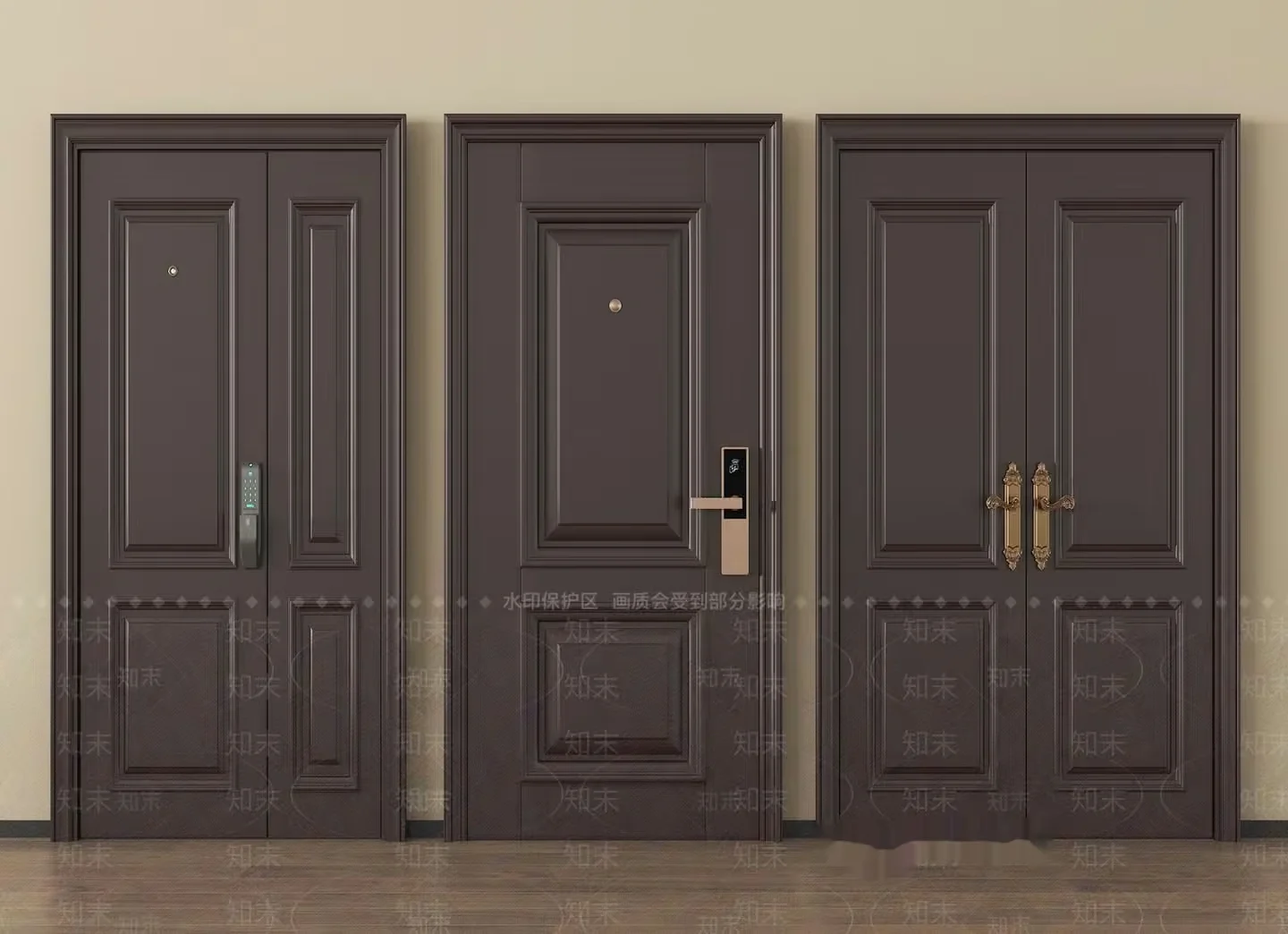 Gray Door Panels 3D Model – 12276 – VRAY Render