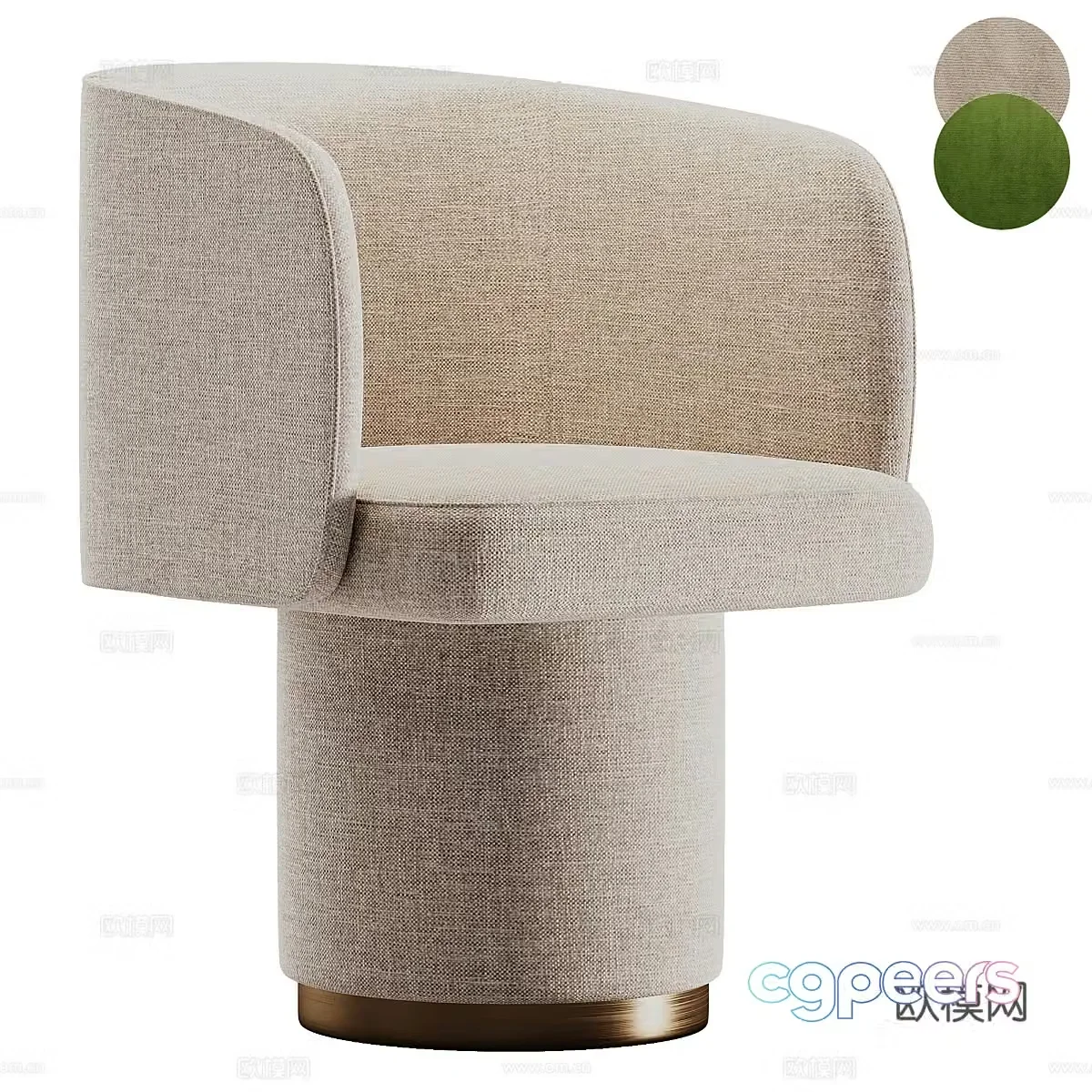 Modern Italian light luxury Marly dining chair 3d model