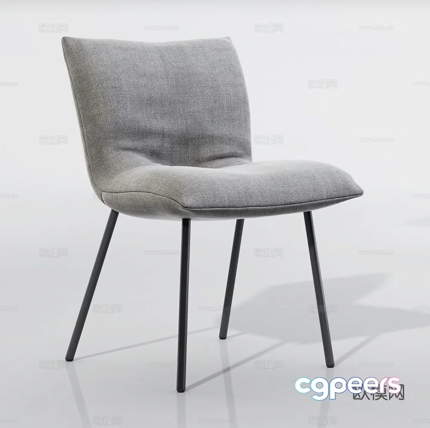 Modern office chair leisure chair single chair cloth chair book chair dining chair 3d model