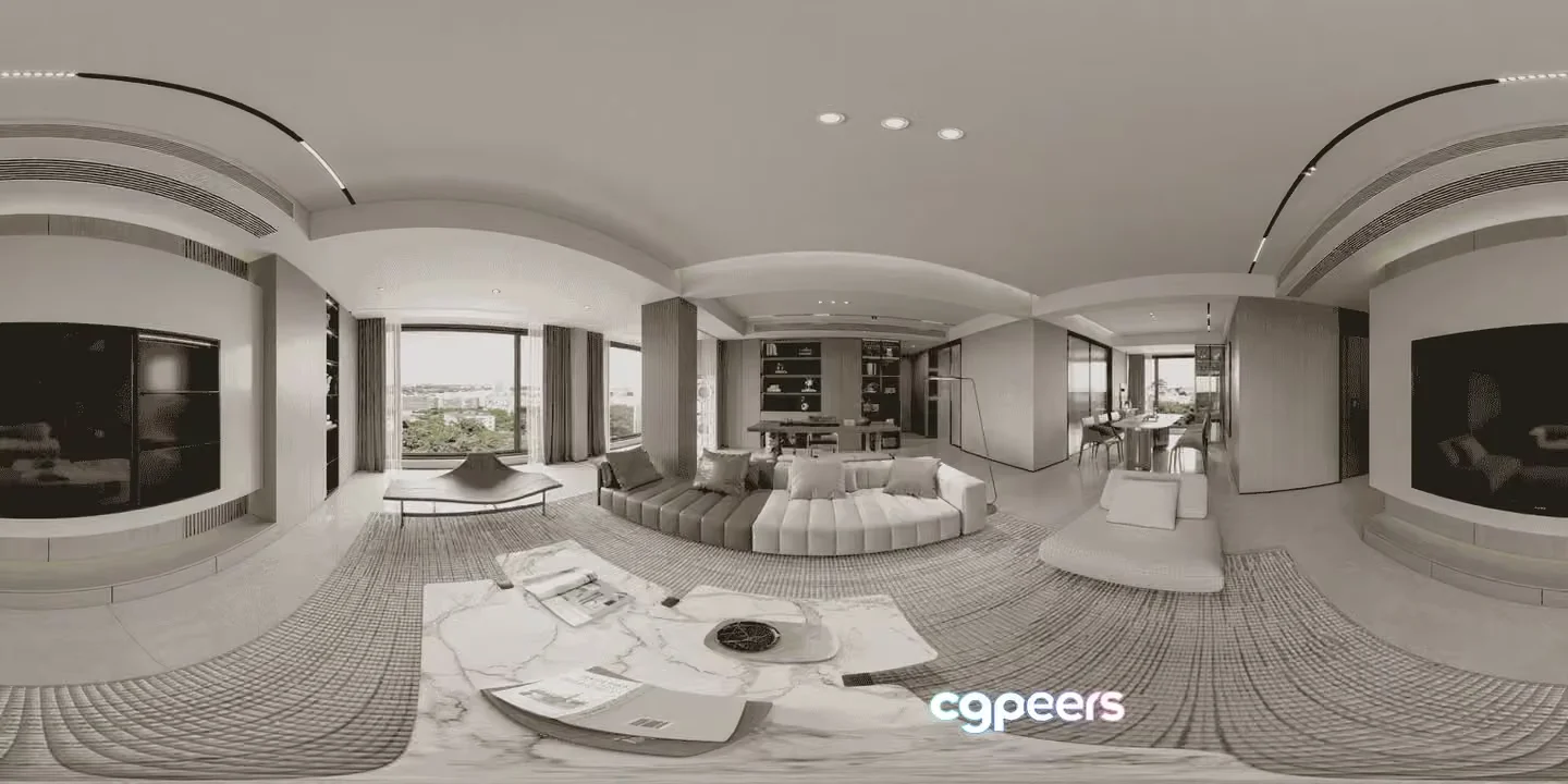 Modern Living Room 3D Model – 15239 – VRAY Render