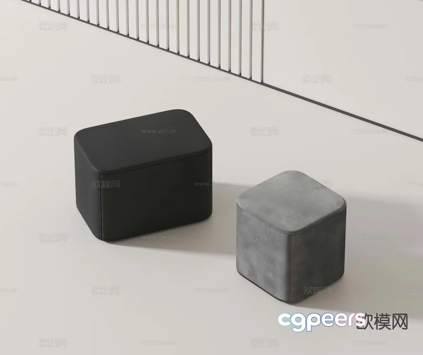 modern low stool sitting stool stool 3d model