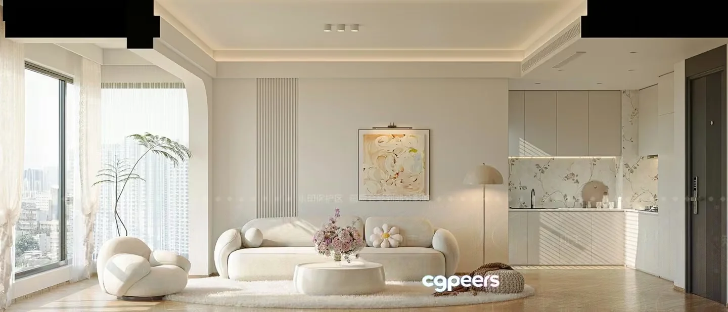 Modern Living Room 3D Model – 8191 – VRAY Render