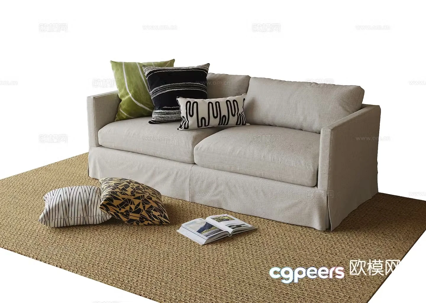 Modern double sofa 3d model