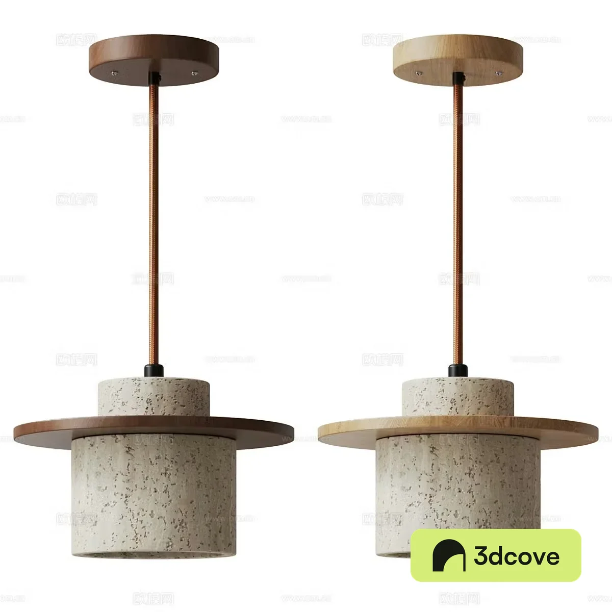 New Chinese style Wasabi Travertine Chandelier 3D Model
