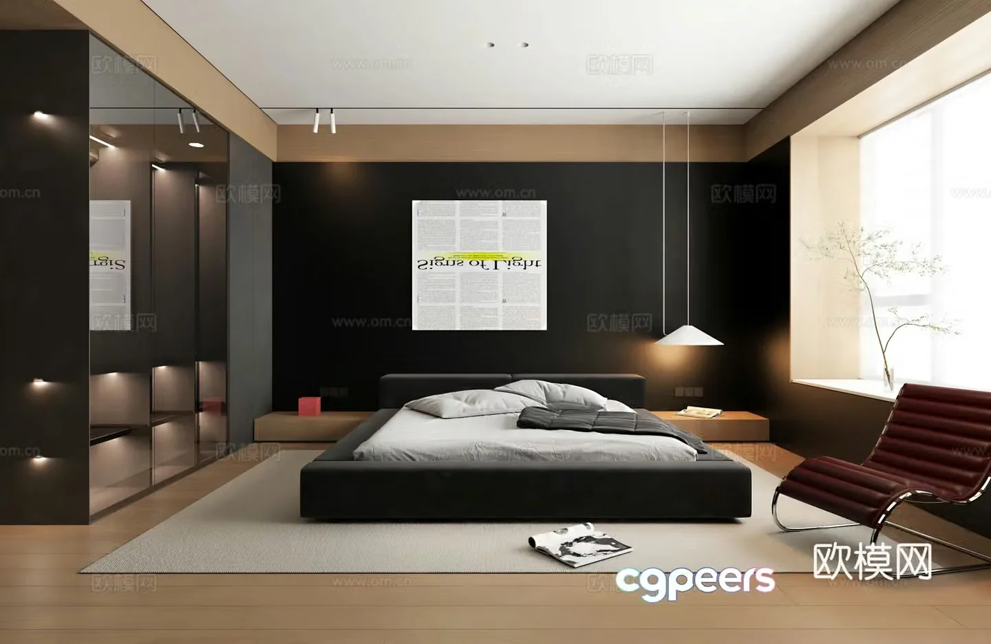 Modern style bedroom 3d model