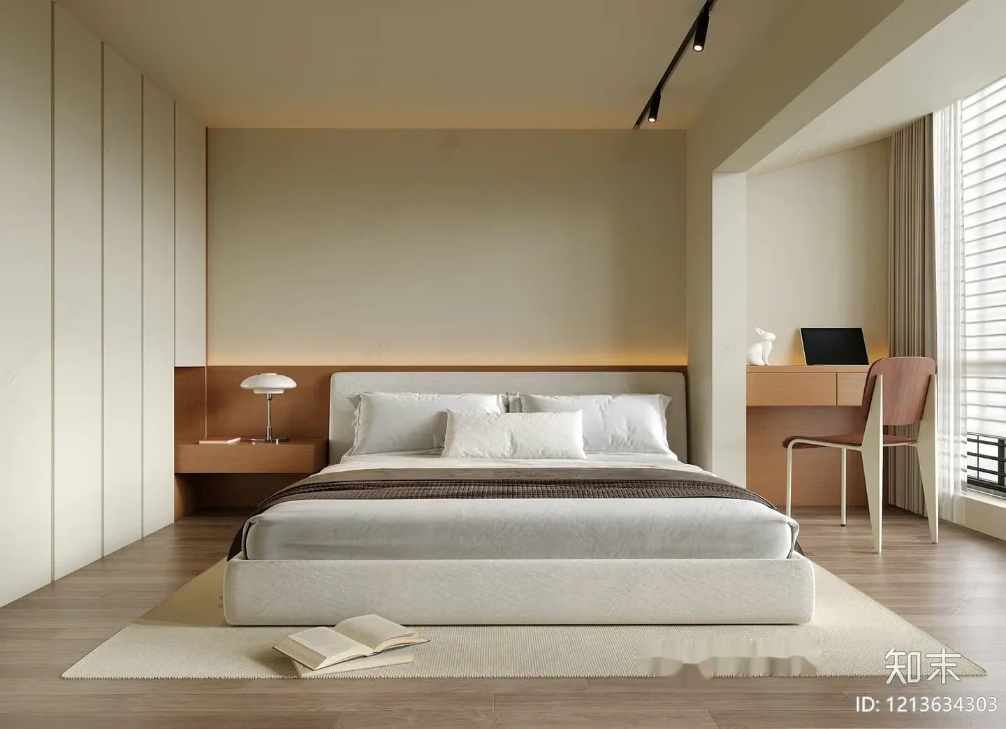 Cozy Modern Bedroom 3D Model – 17857 – VRAY Render