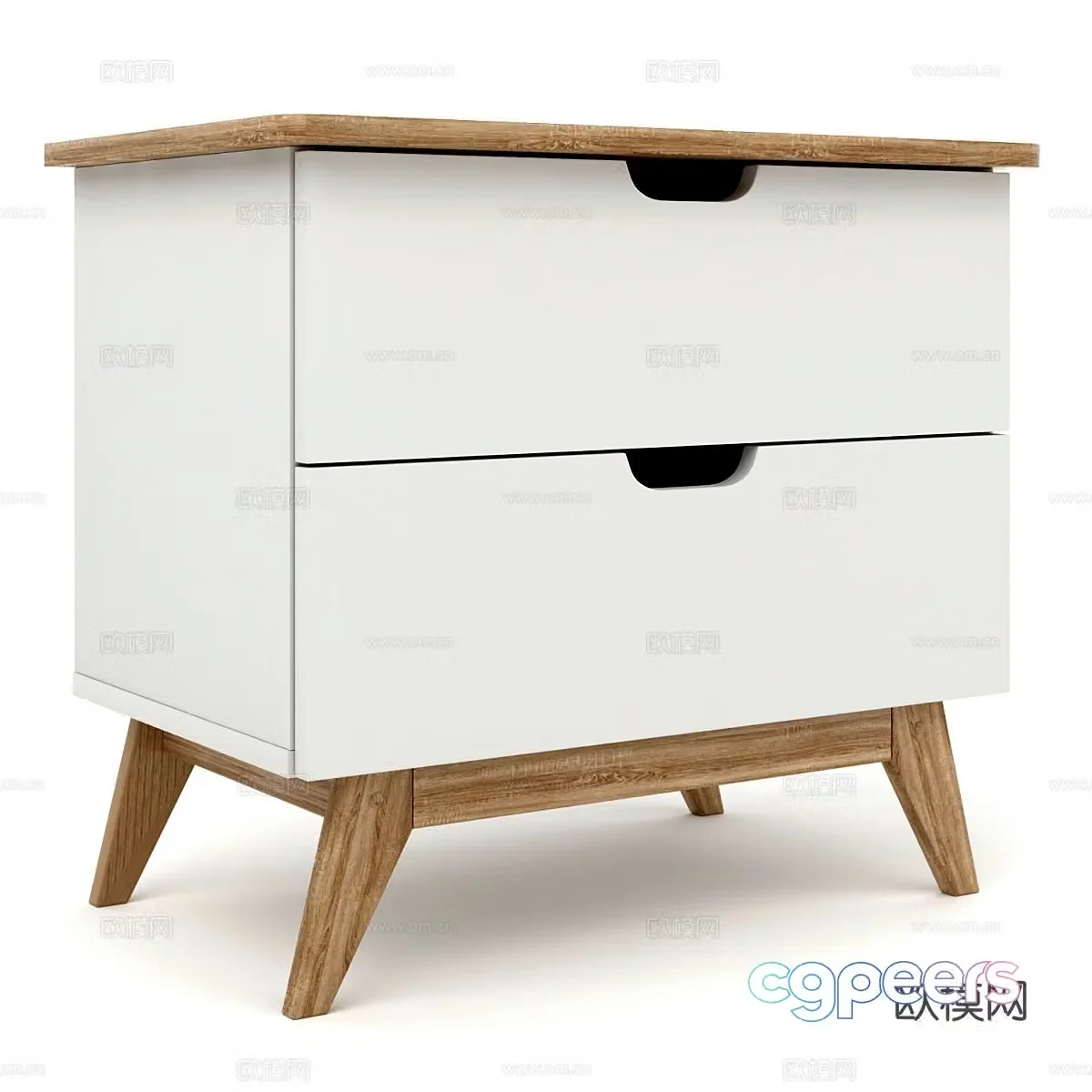 Nordic simple bedside table bedside table simple bedside table low cabinet decorative cabinet 3d model