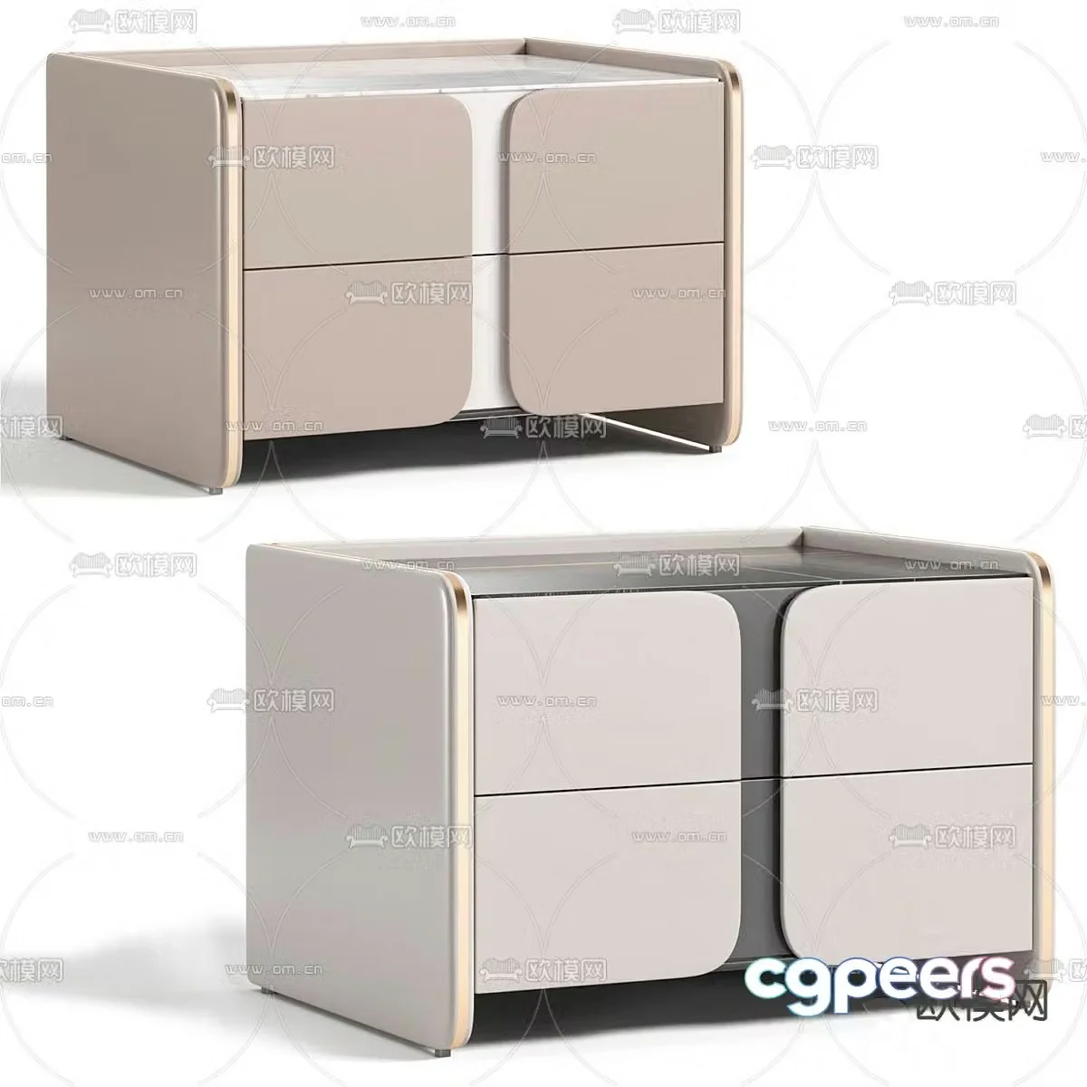 Modern bedside table 3d model