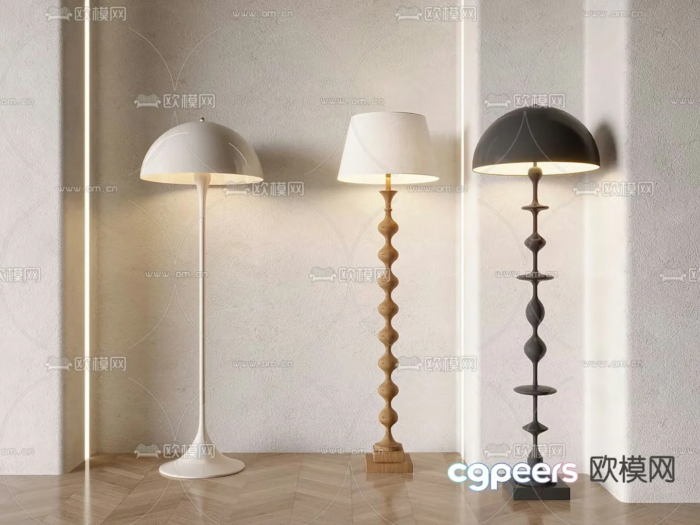 Wabi-sabi floor lamp mushroom floor lamp 3d model