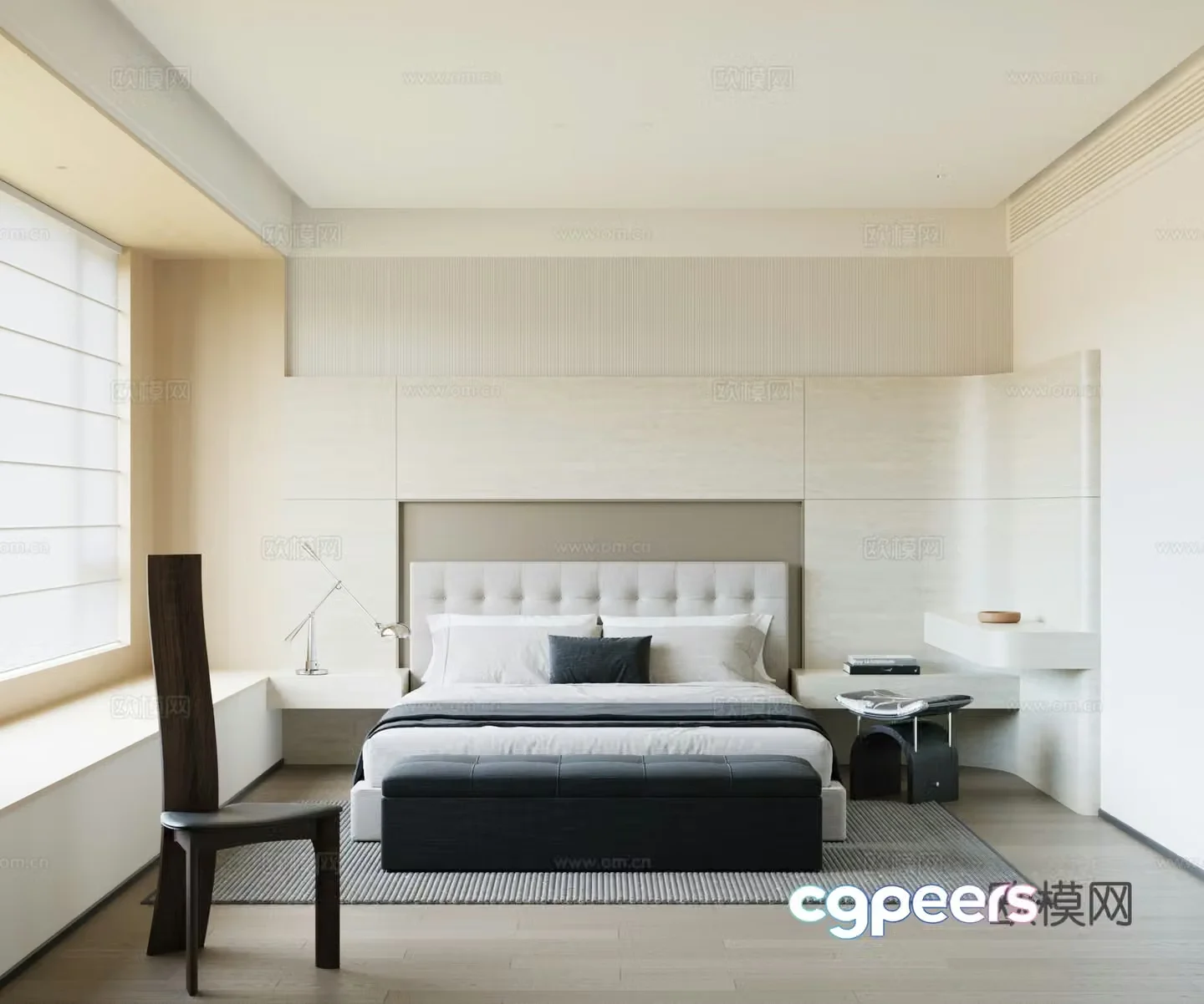 Creamy Bedroom Master Bedroom 3D Model