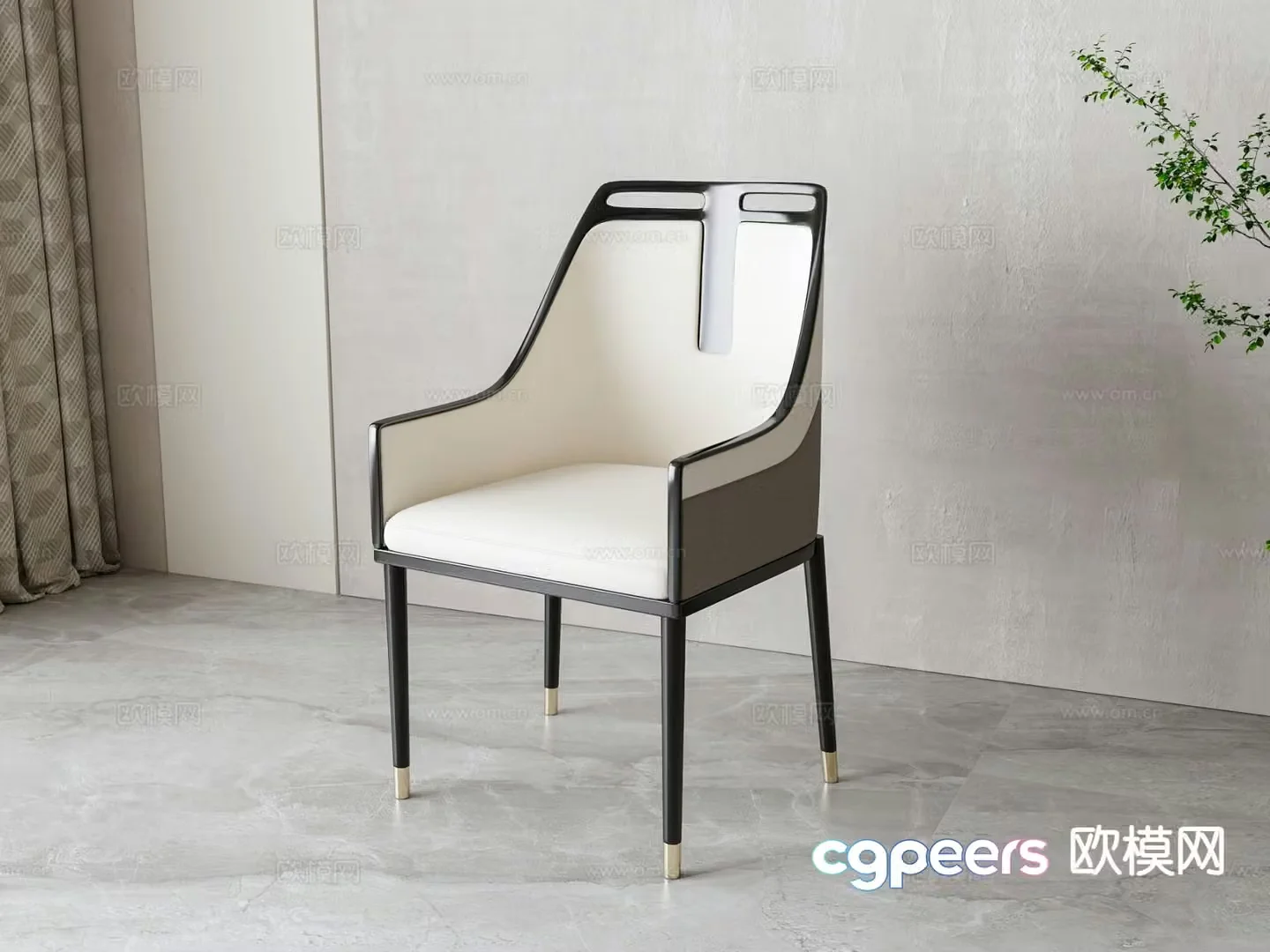 New Chinese dining chair chair 3d model