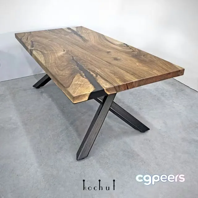 3ds Max Free – Hermes – living table made of wood and epoxy resin