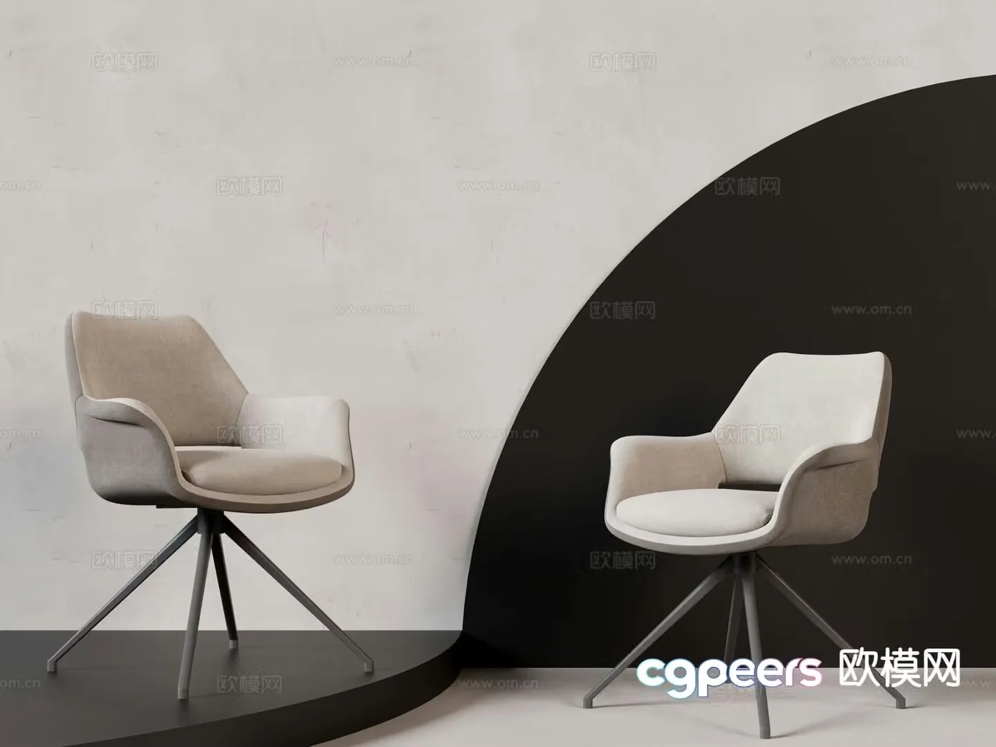 Modern chair single chair leisure chair 3d model