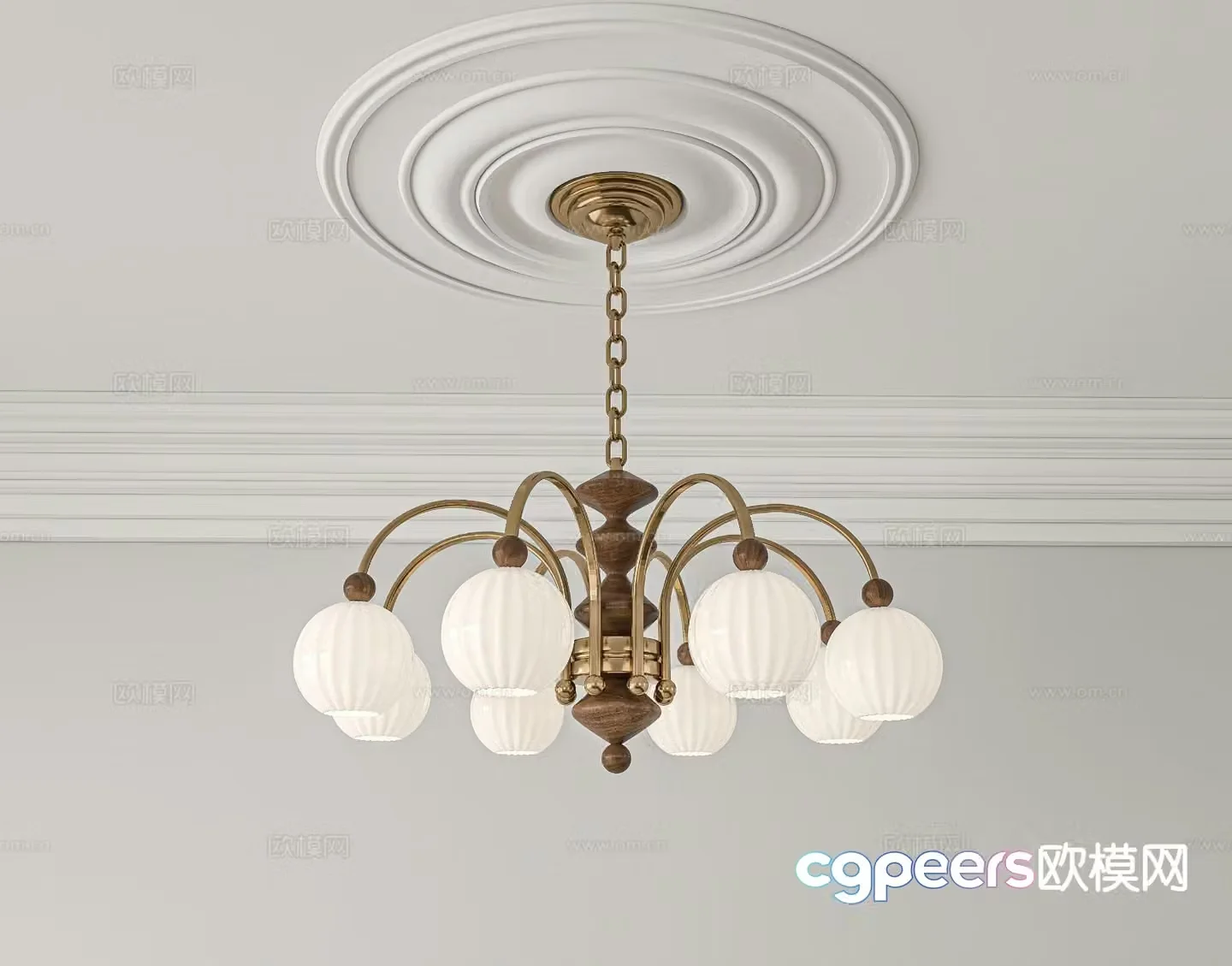 Medieval style chandelier multi-head chandelier 3D model