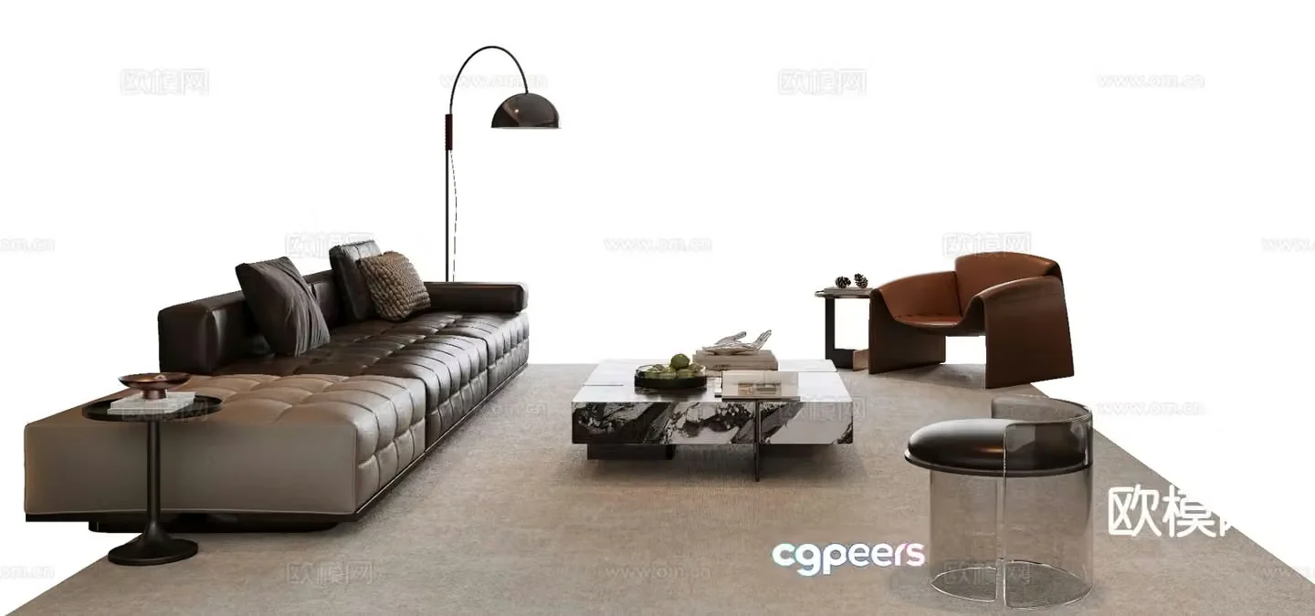 Italian sectional sofa 3d model