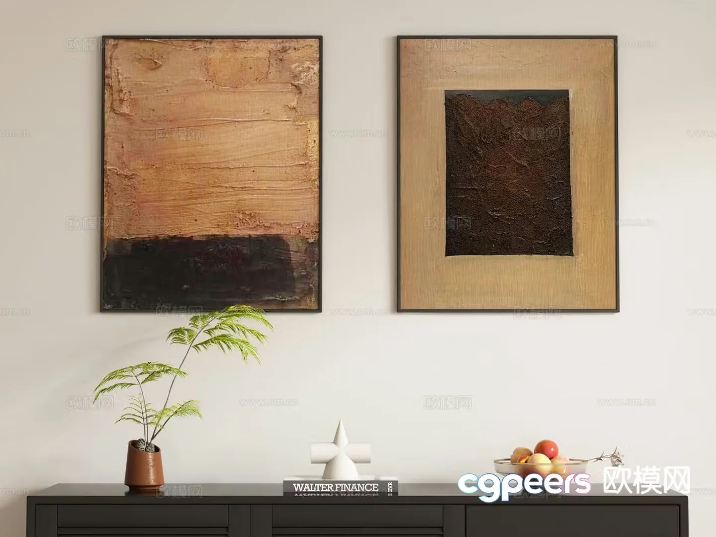 Medieval style decorative painting hanging painting 3d model