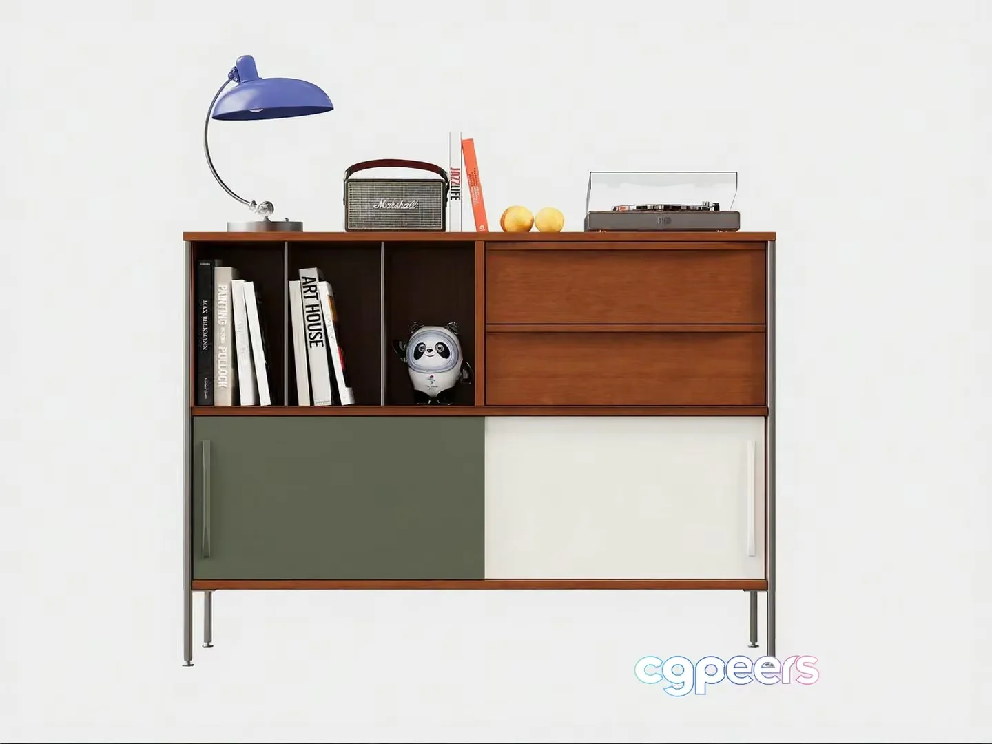 Mid-Century Modern Sideboard 3D Model – 2995 – VRAY Render