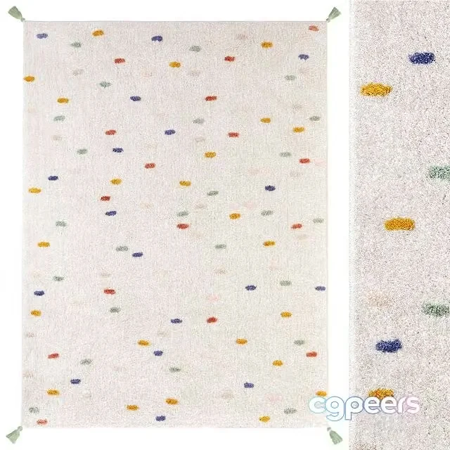 3ds Max Free – Polka dot carpet with pompoms Zara Home Colored Polka Dot Pompom
