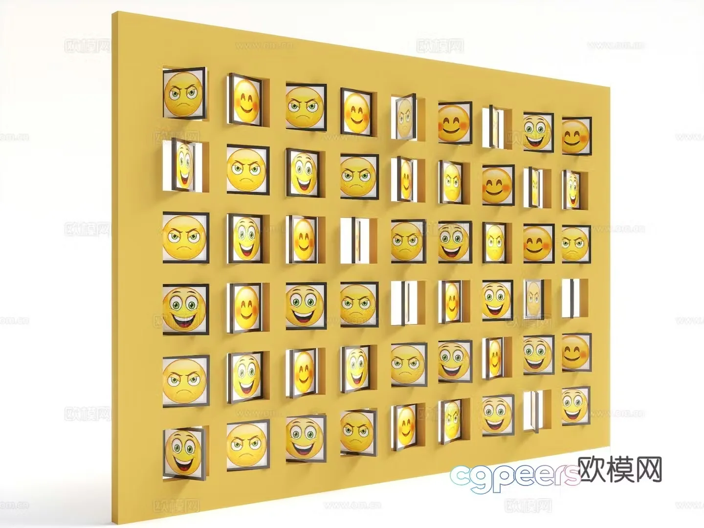 Internet celebrity background wall smiley background wall flip background wall interactive background wall mood background wall 3d model