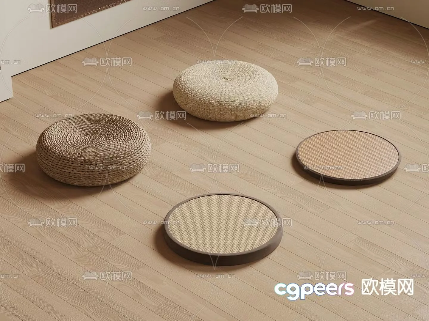 New Chinese futon cushion 3d model