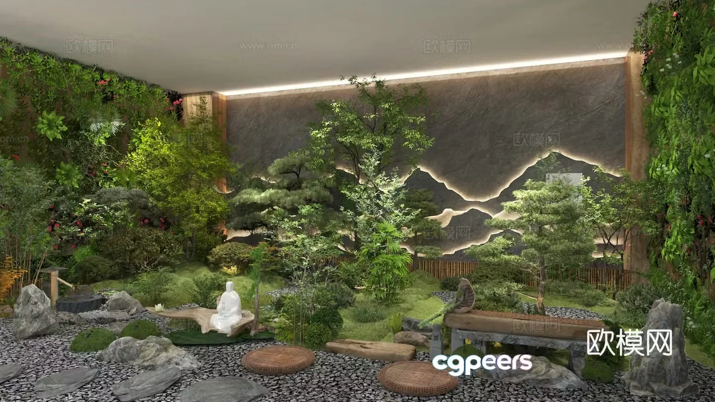 Modern interior landscape landscaping 3d model