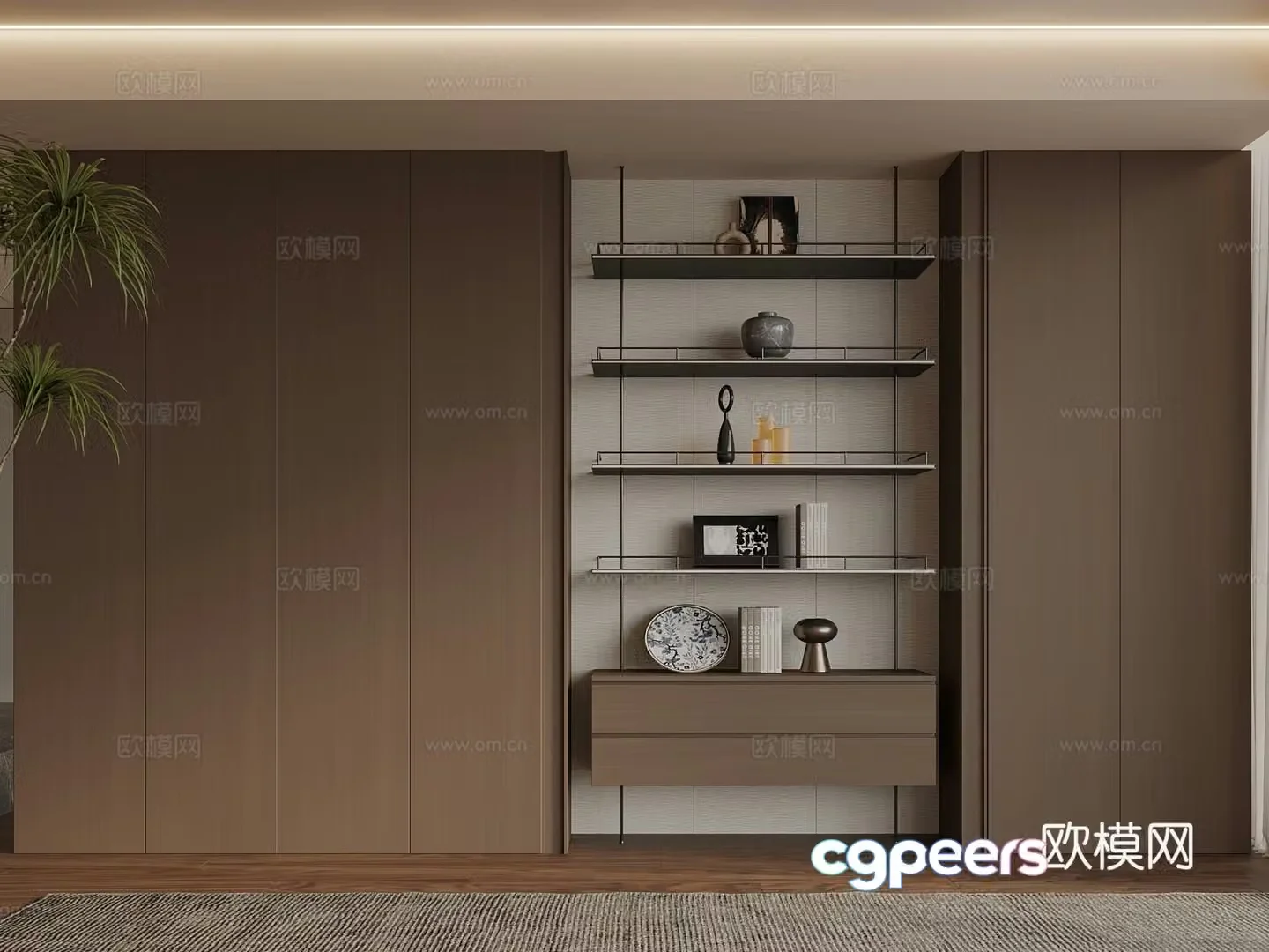 Modern bookcase 3d model