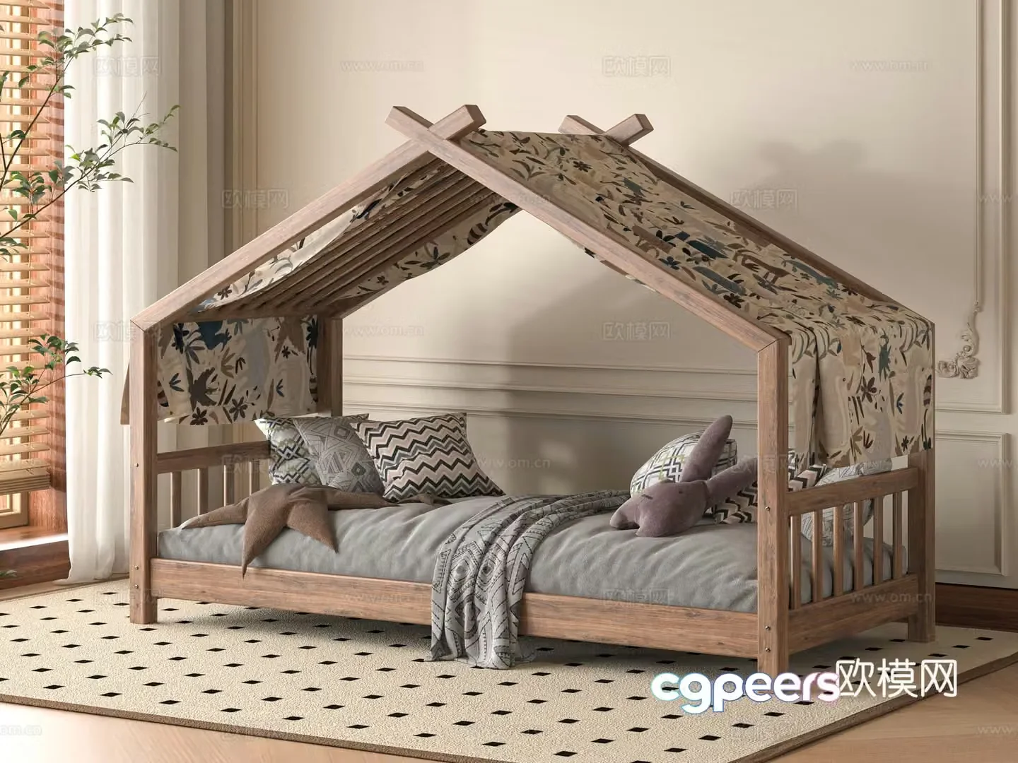 Modern children’s bed 3d model