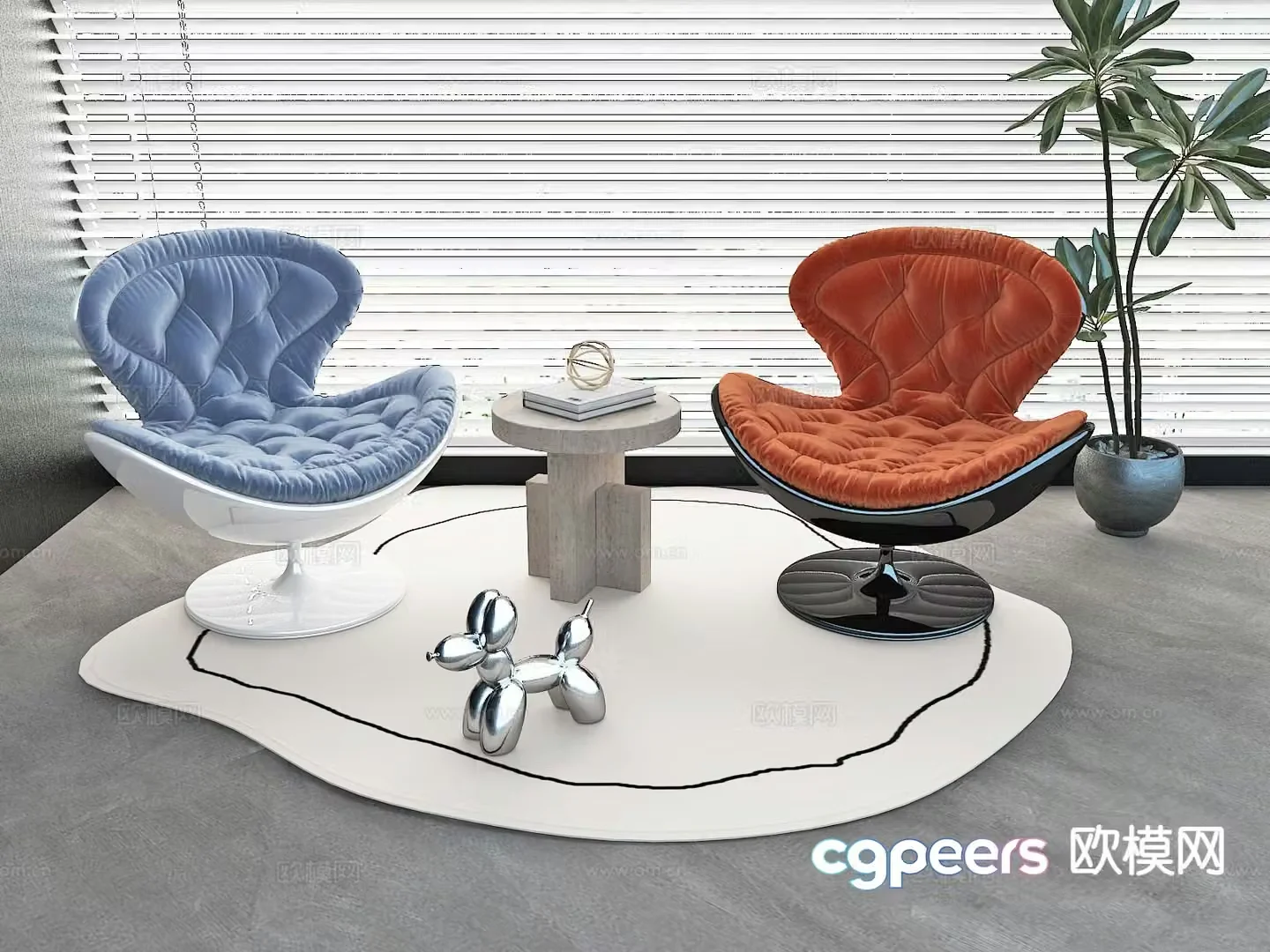 Modern lounge chair 3d model