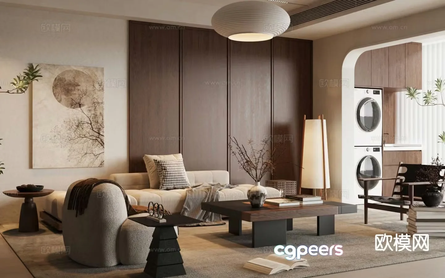 Middle-aged living room 3d model