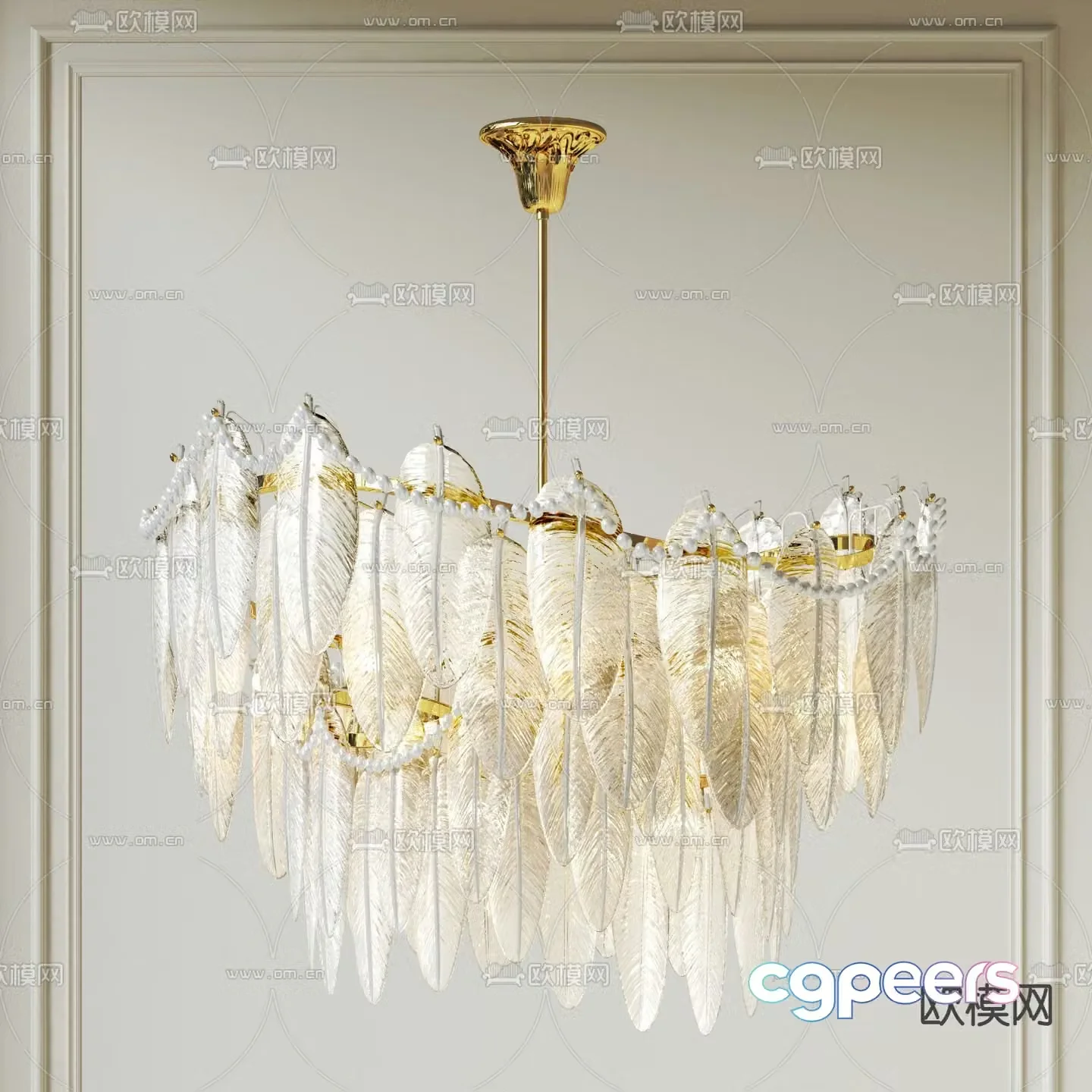French chandelier crystal chandelier 3d model