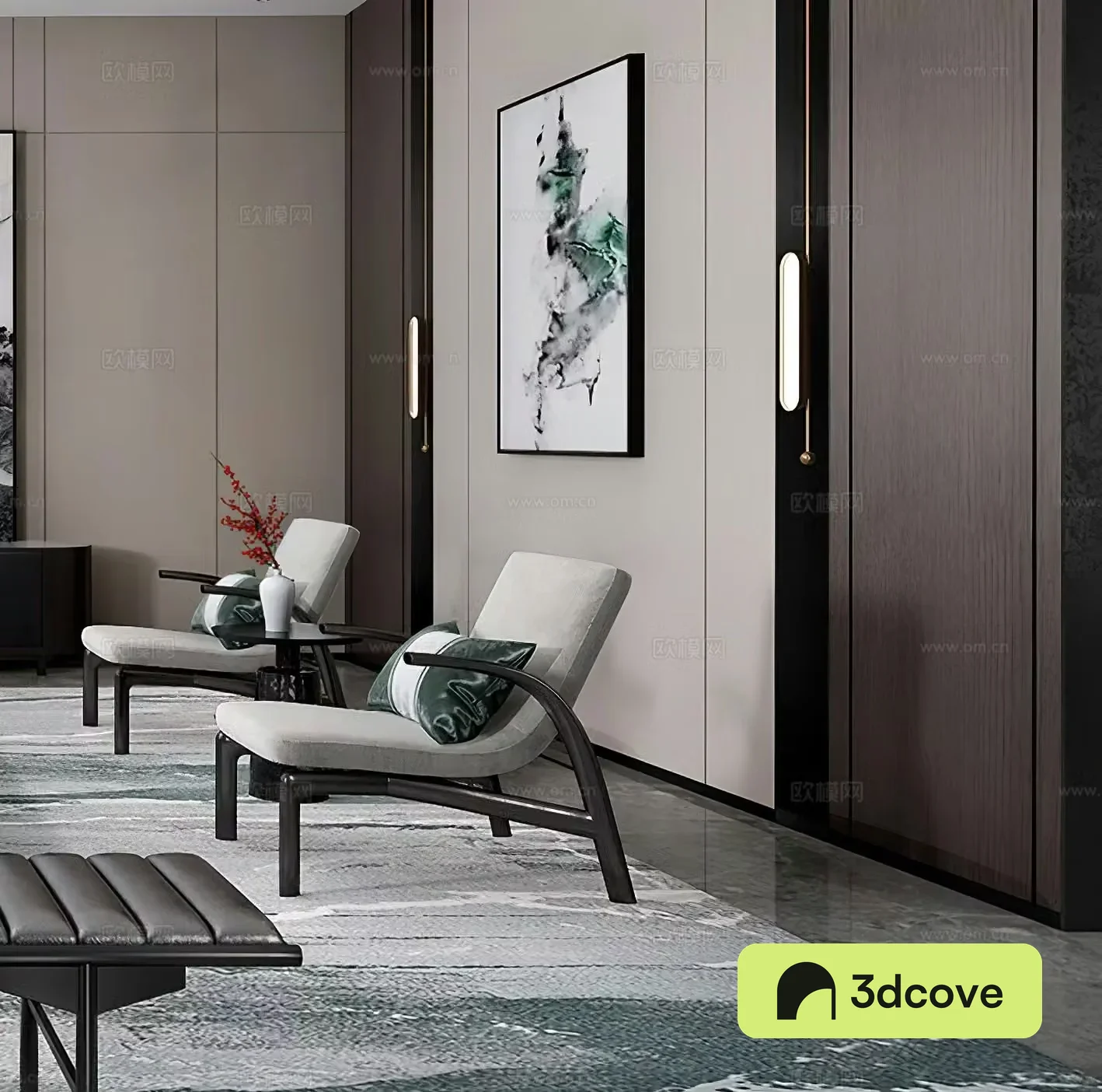 Modern leisure chair medieval leisure chair side table corner table Italian leisure chair single chair
