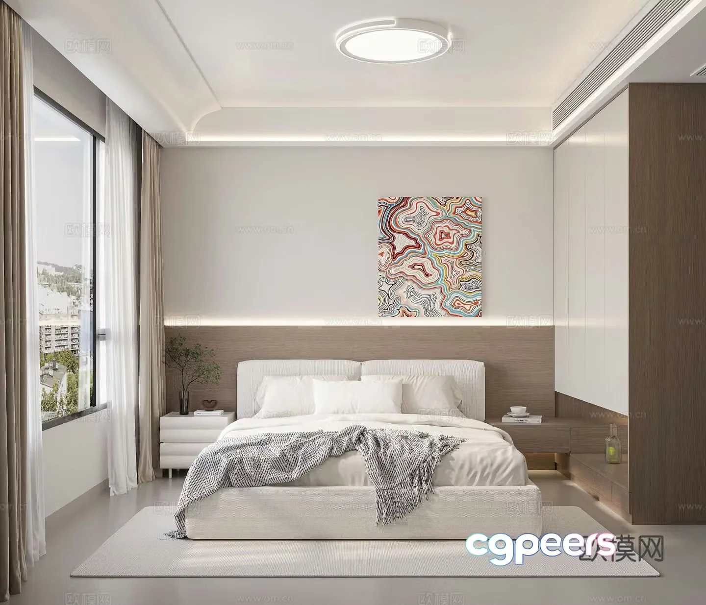 Modern bedroom master bedroom 3d model