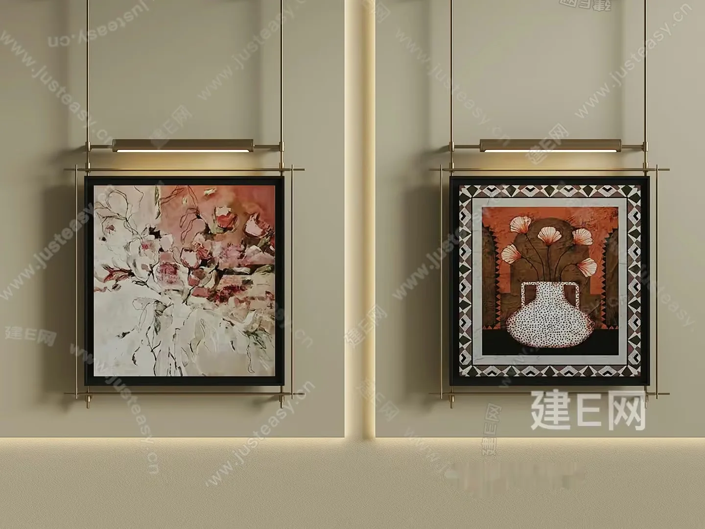 Modern Art Display 3D Model – 2677 – VRAY Render