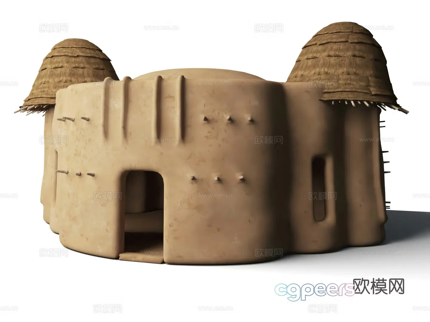 Ancient Primitive Man Thatched House Architecture Ancient Man Ruins Thatched House Primitive Man Tribe Middle 3D Model