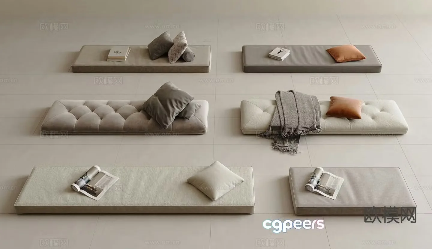 Modern cushion bay window cushion sofa cushion cushion 3d model