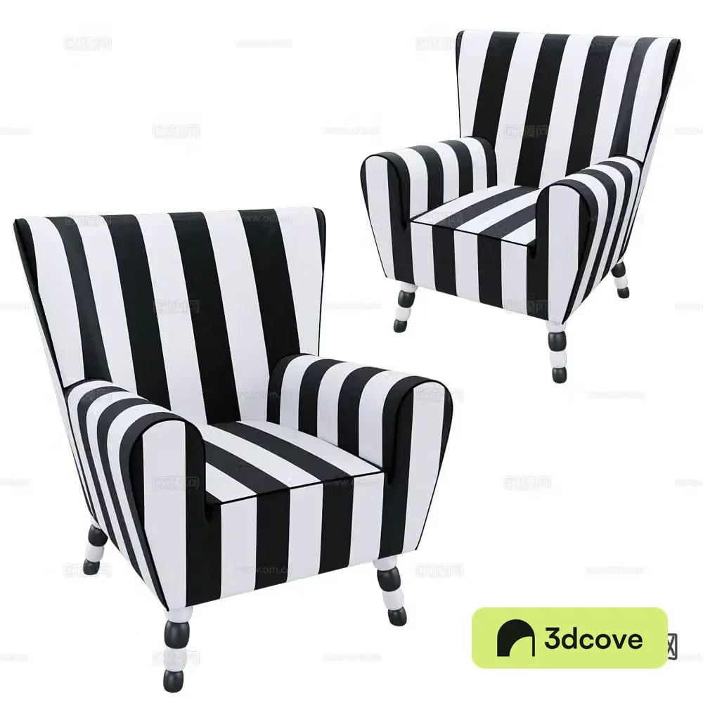 Pop Label American sofa chair striped leisure chair