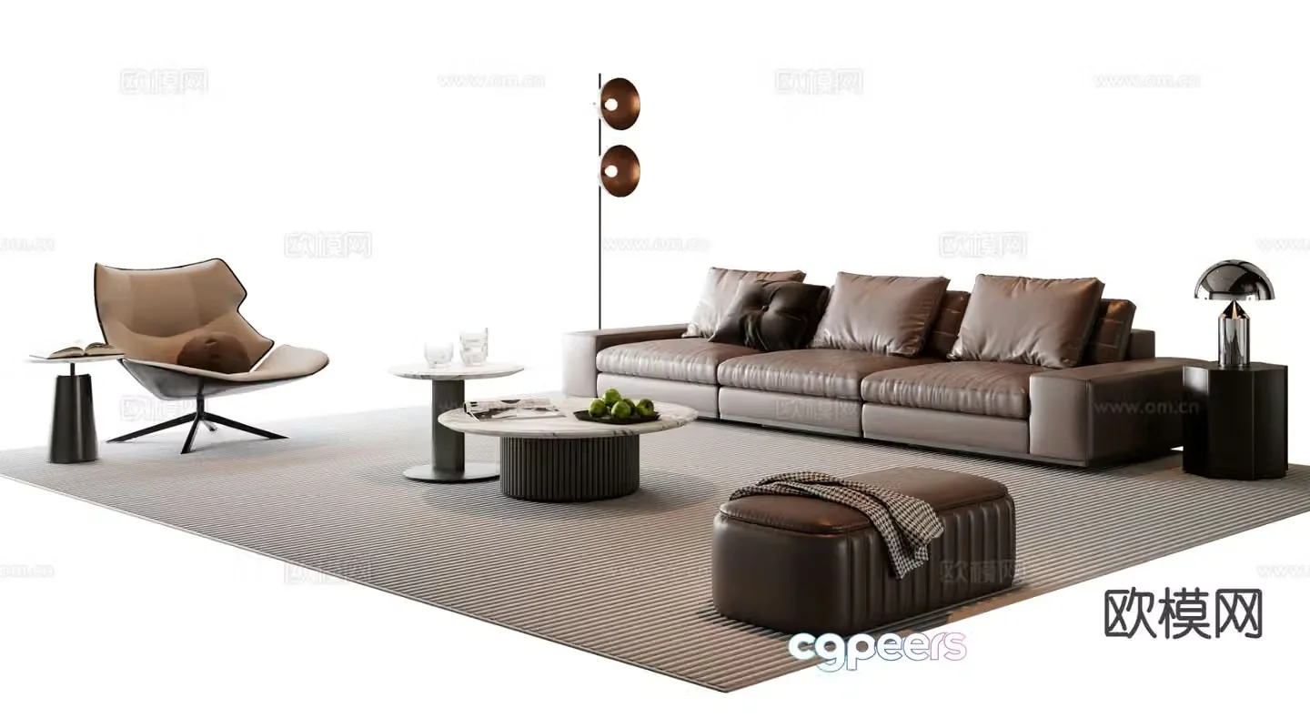Italian sectional sofa 3d model