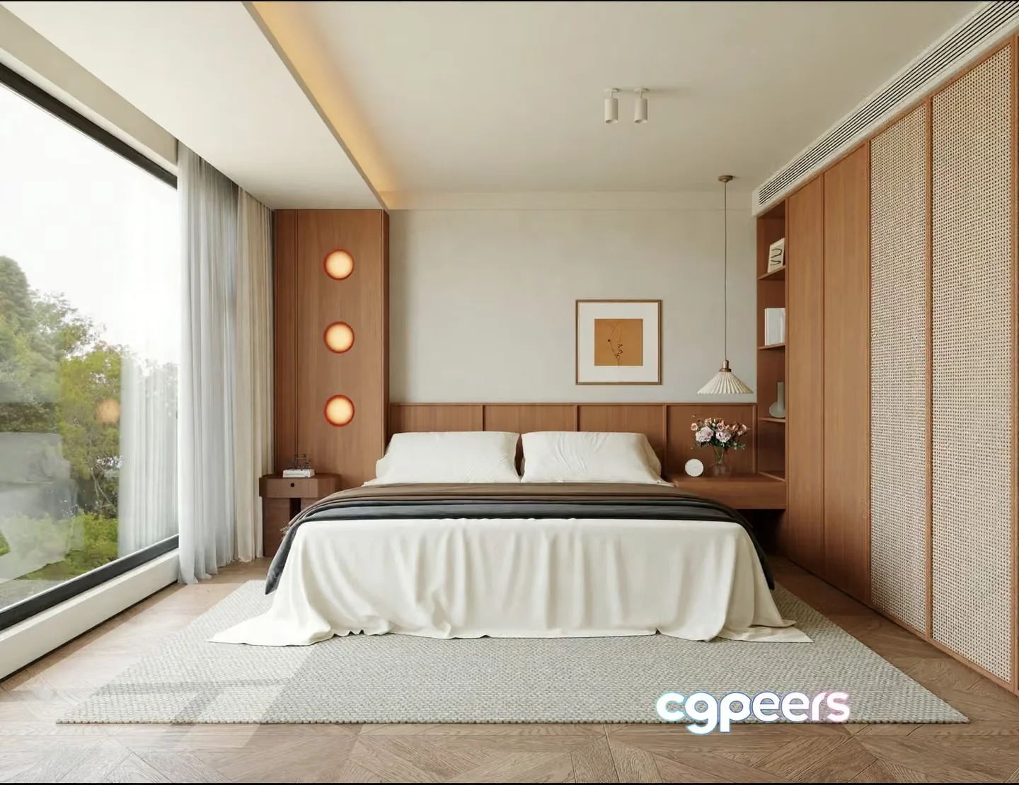 Modern Minimalist Bedroom 3D Model – 9877 – VRAY Render