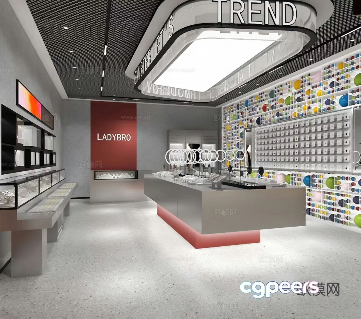 Modern jewelry store 3d model