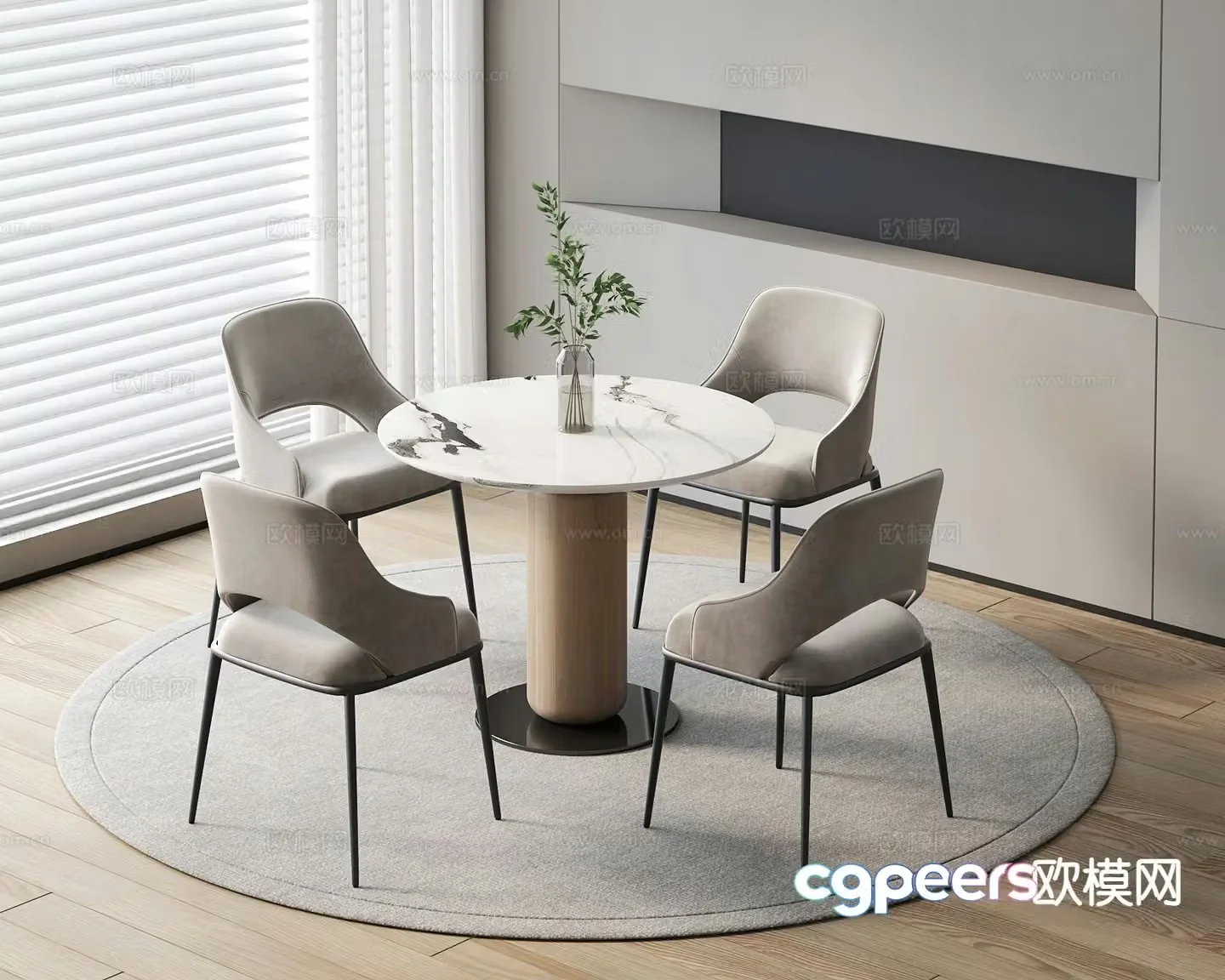 Leisure table and chair negotiation table and chair 3D model