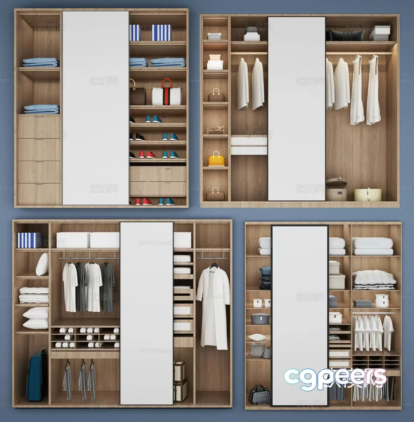 Modern Nordic wardrobe 3d model