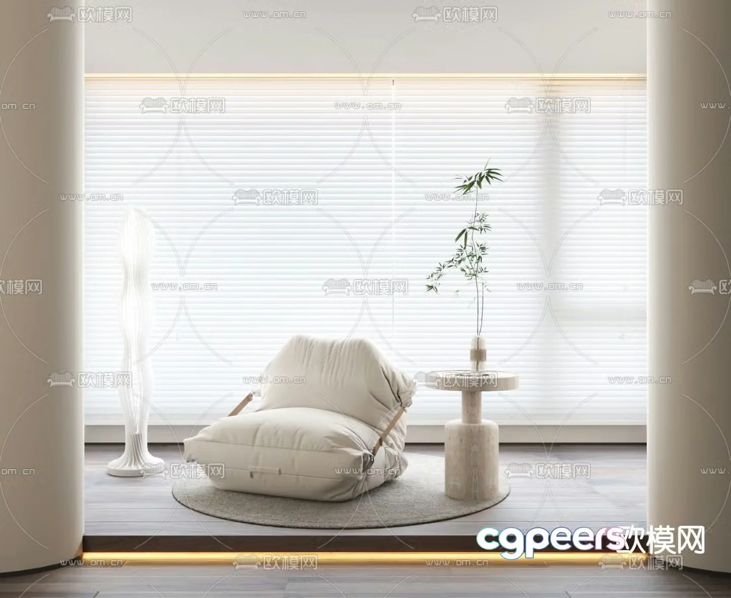 Beanbag Sofa Upholstered Sofa 3D Model