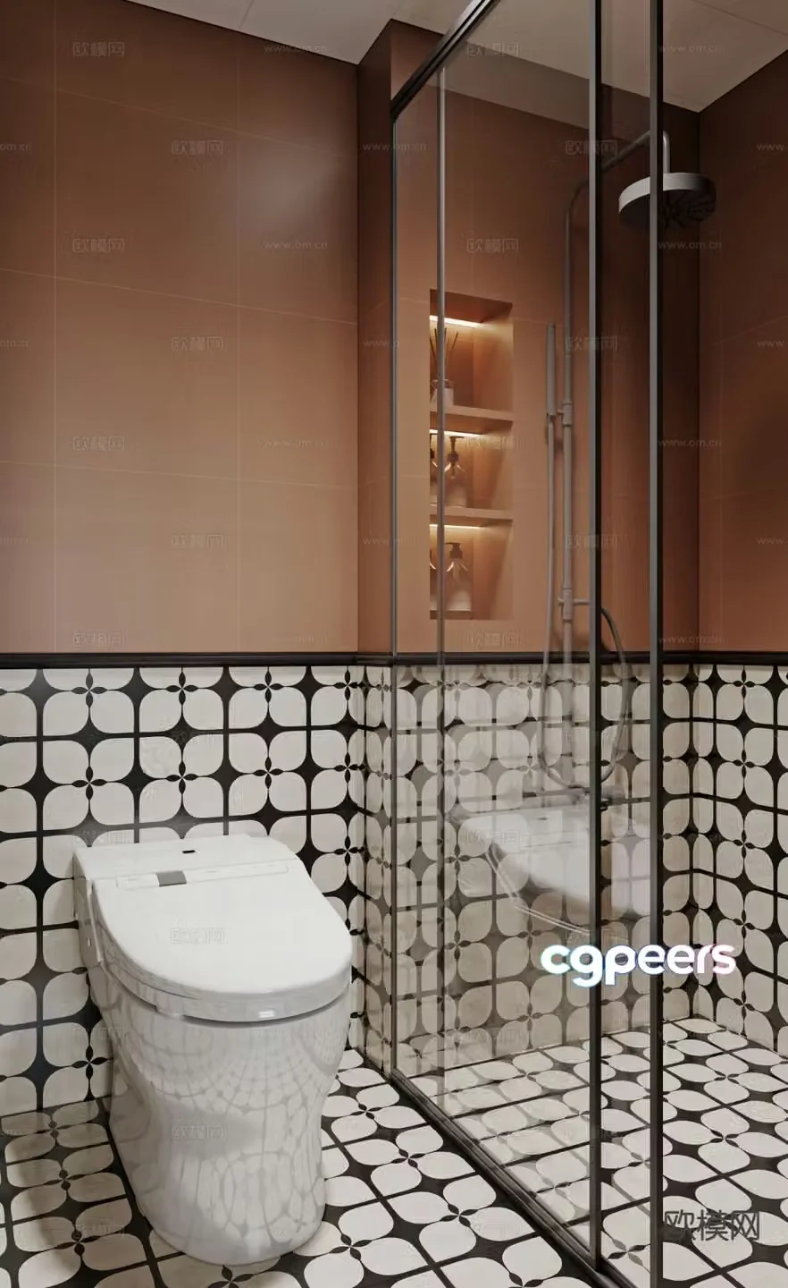 Medieval style bathroom 3d model