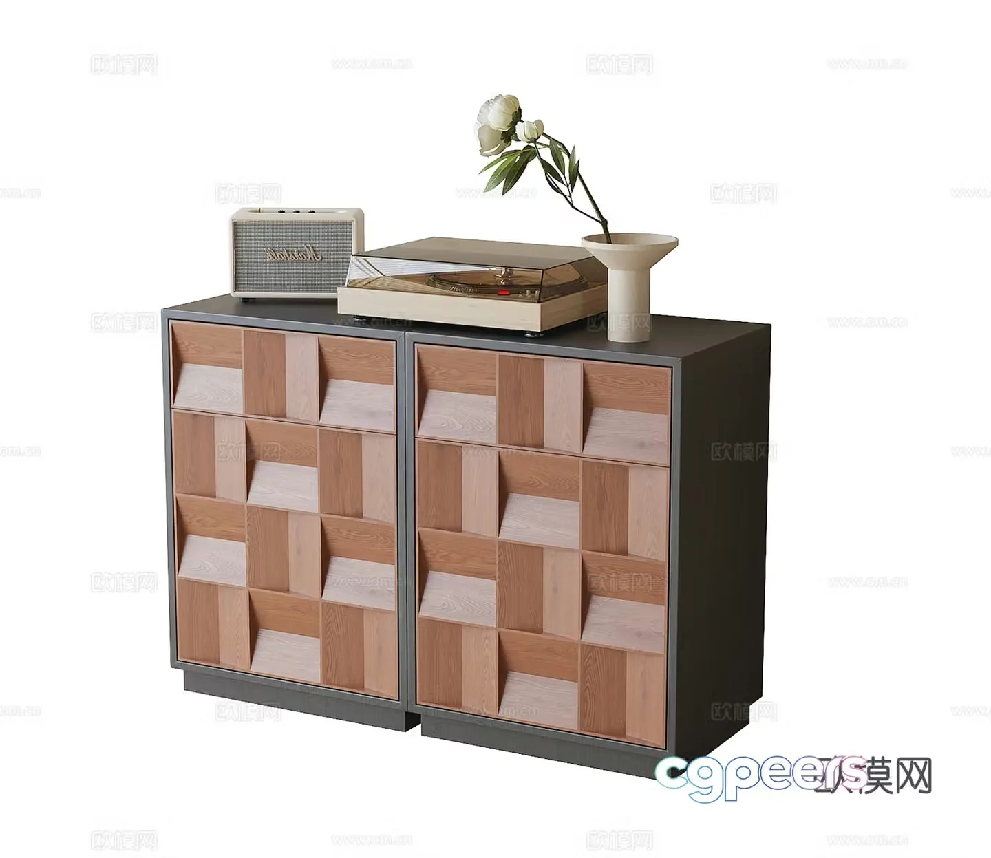 French entrance cabinet side cabinet 3D model