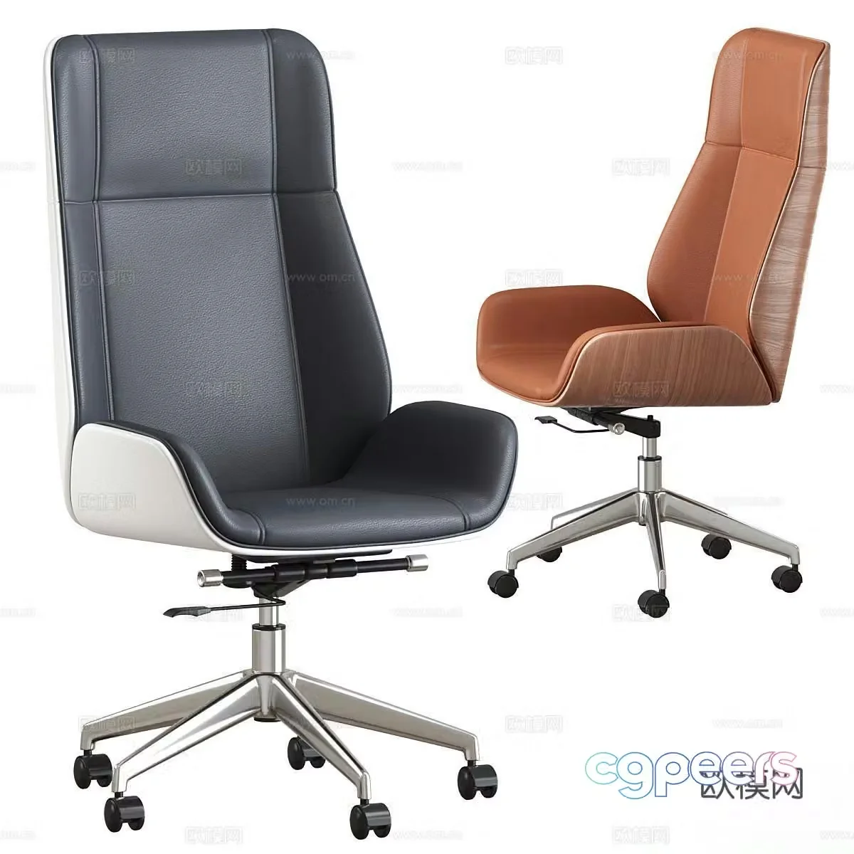 TopChairs Modern Office Chair Leather Office Chair Executive Chair Boss Chair 3D Model