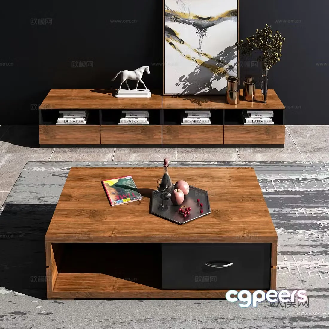 Modern TV cabinet coffee table jewelry model 3d model