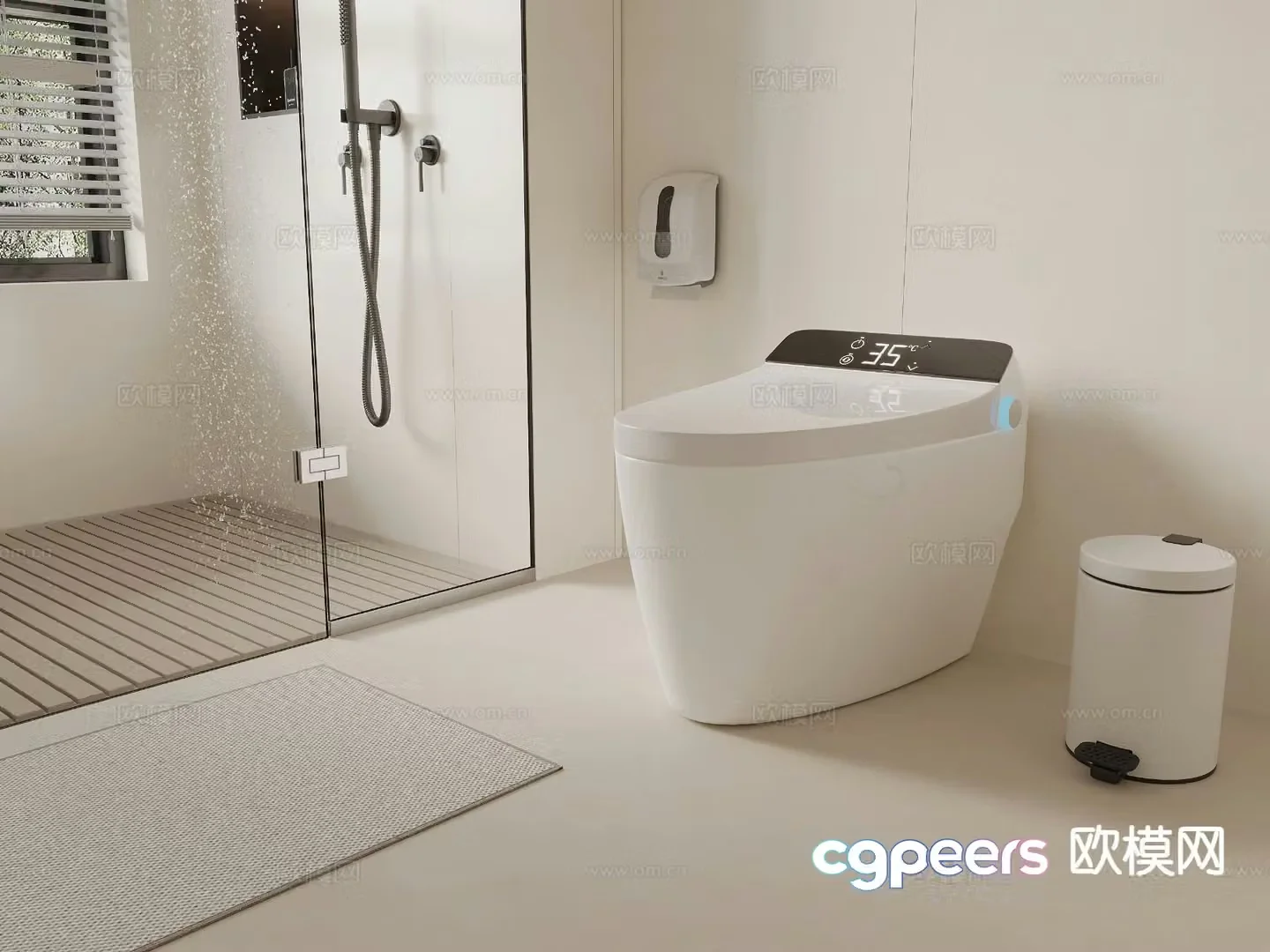 Modern smart toilet toilet 3d model