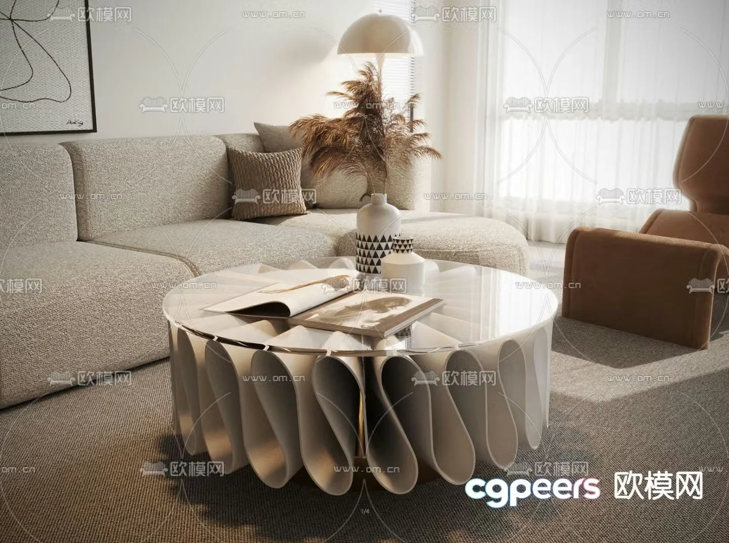Special shaped coffee table round coffee table 3d model