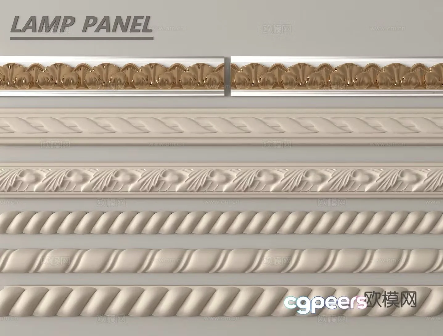 Decorative line design relief lines gypsum lines home decoration lamp plate decoration lines 3d model